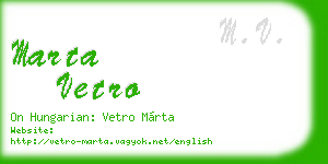 marta vetro business card